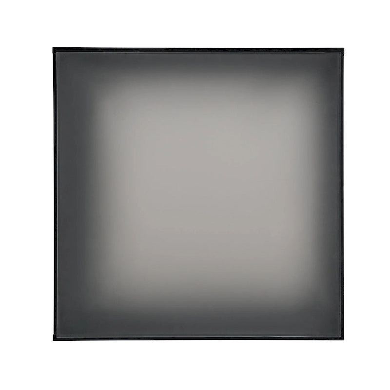 Square Modern Glossy Coffee Table with LED Strip Lights, Black/White