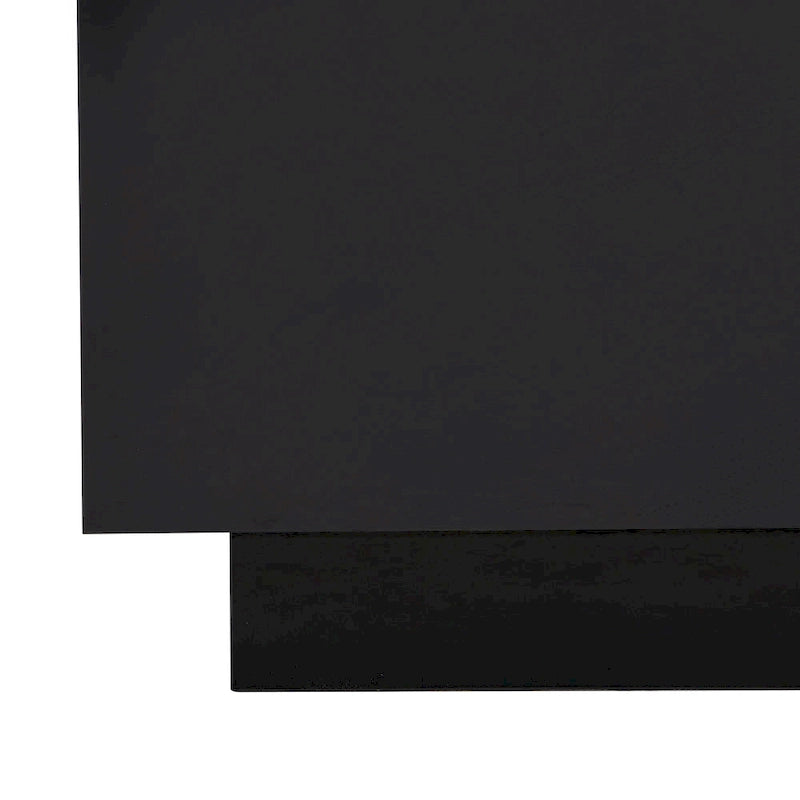 Square Modern Glossy Coffee Table with LED Strip Lights, Black/White