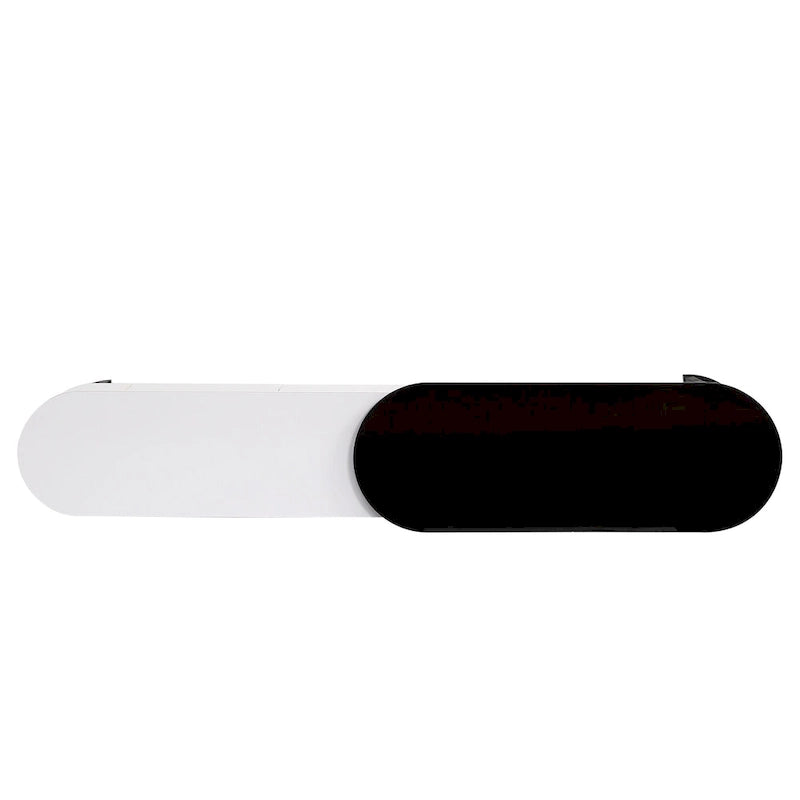 Meuble TV extensible avec tiroirs et pieds en métal noir et blanc