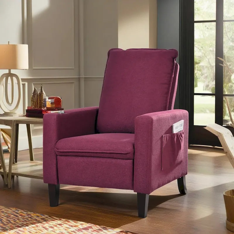 Fauteuil inclinable à pousser avec support de téléphone et porte-gobelet, beige