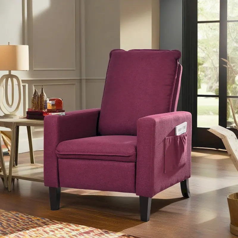 Fauteuil inclinable à pousser avec support de téléphone et porte-gobelet, beige