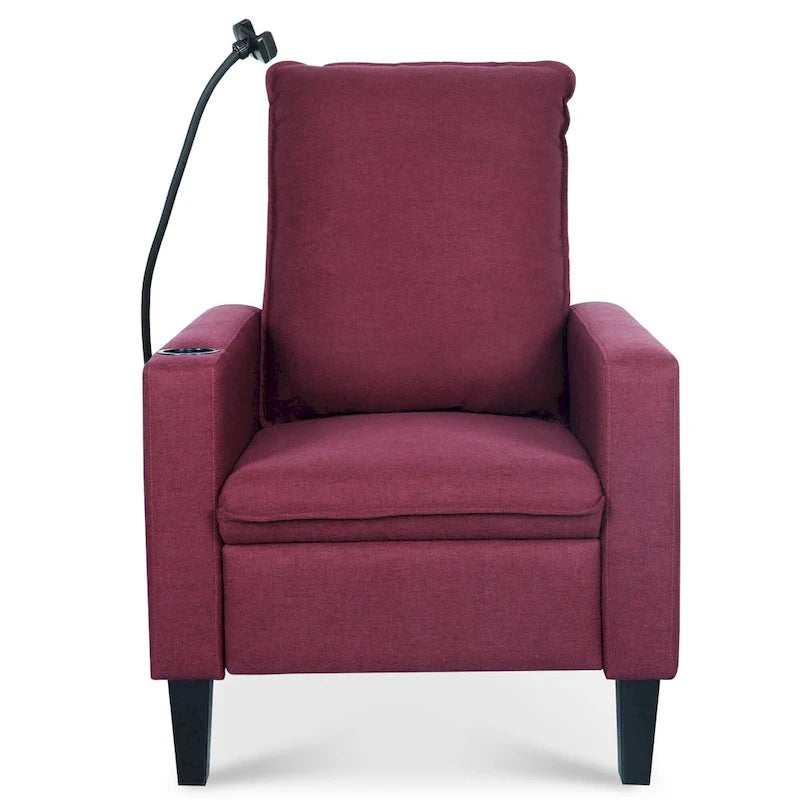 Fauteuil inclinable à pousser avec support de téléphone et porte-gobelet, beige