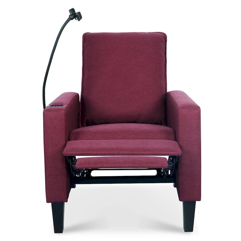 Fauteuil inclinable à pousser avec support de téléphone et porte-gobelet, beige
