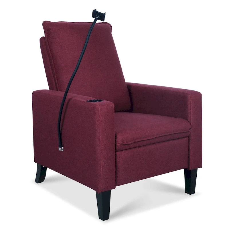 Fauteuil inclinable à pousser avec support de téléphone et porte-gobelet, beige