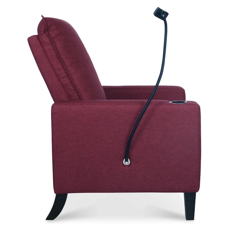 Fauteuil inclinable à pousser avec support de téléphone et porte-gobelet, beige