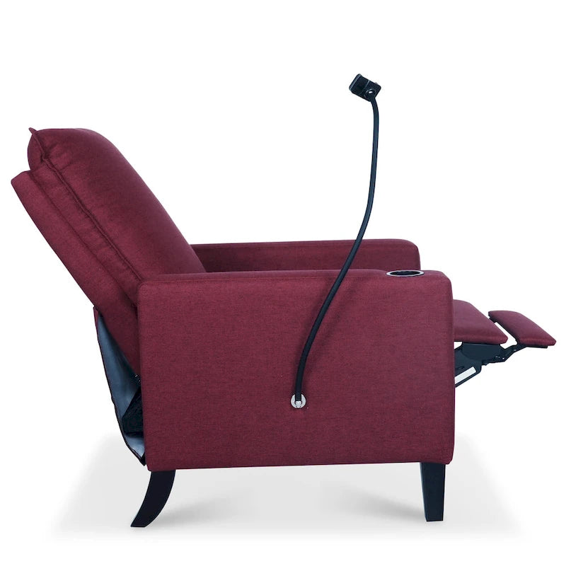 Fauteuil inclinable à pousser avec support de téléphone et porte-gobelet, beige