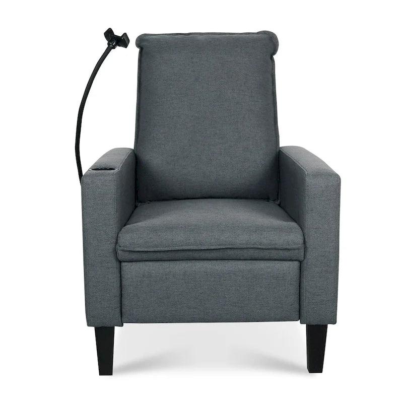 Fauteuil inclinable à pousser avec support de téléphone et porte-gobelet, beige