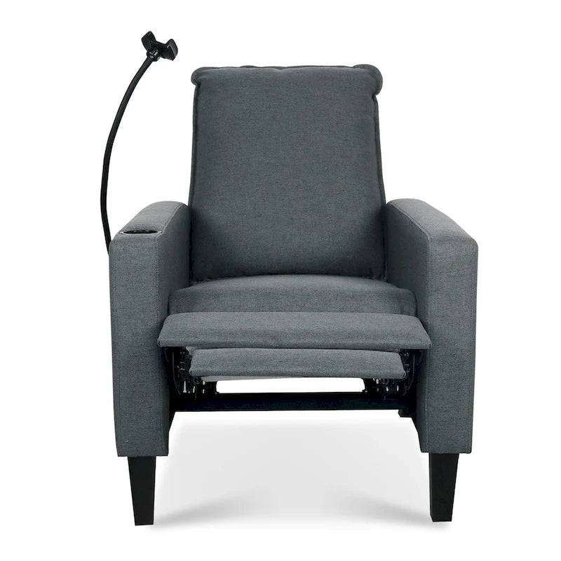 Fauteuil inclinable à pousser avec support de téléphone et porte-gobelet, beige