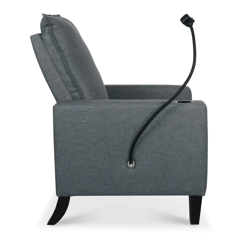 Fauteuil inclinable à pousser avec support de téléphone et porte-gobelet, beige