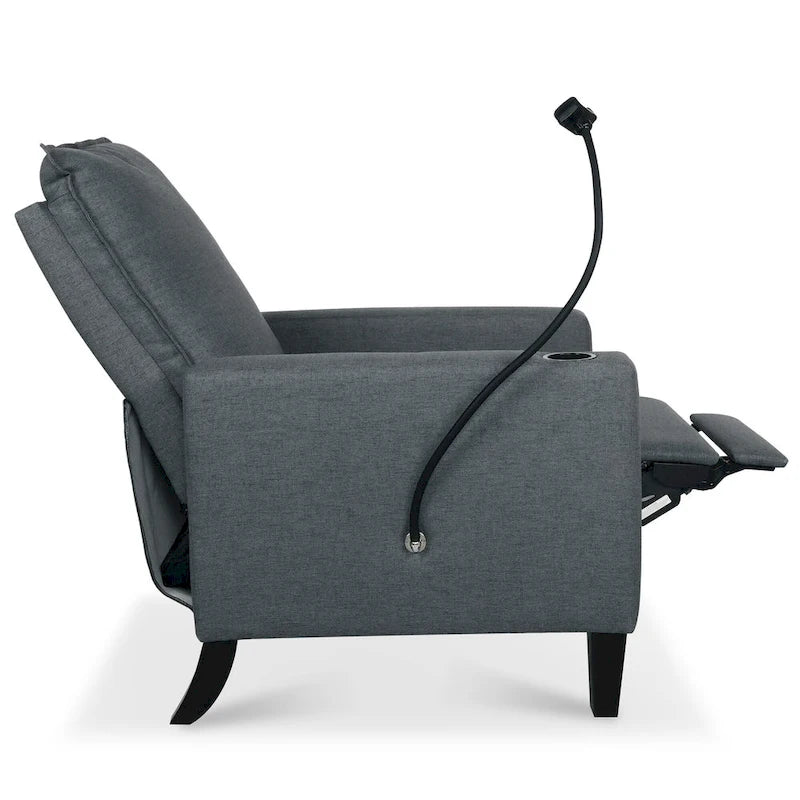 Fauteuil inclinable à pousser avec support de téléphone et porte-gobelet, beige