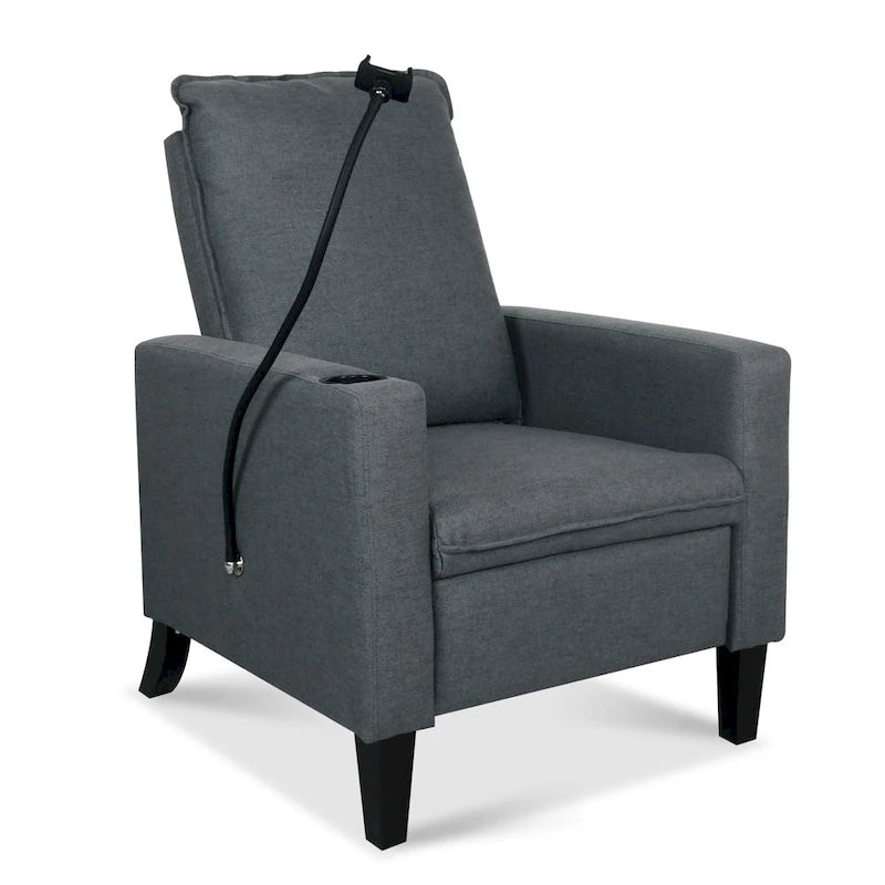 Fauteuil inclinable à pousser avec support de téléphone et porte-gobelet, beige
