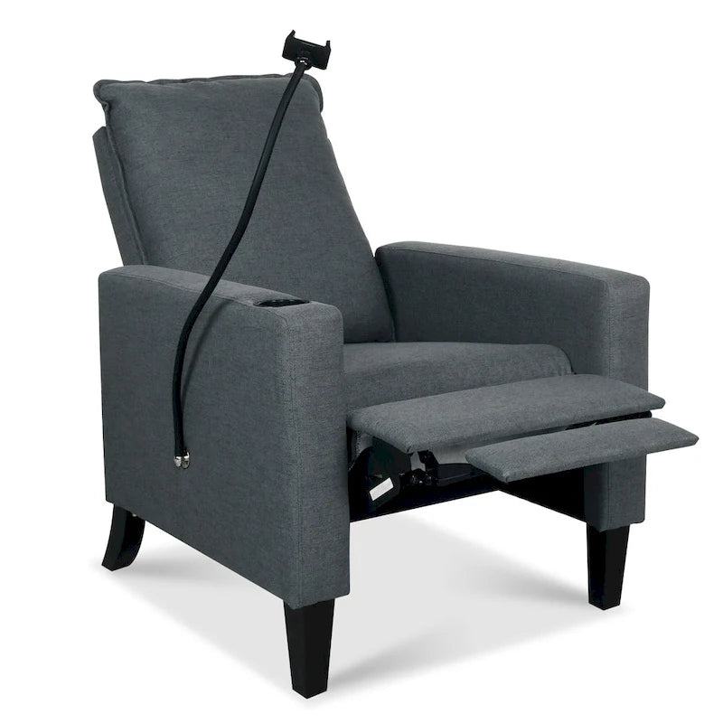 Fauteuil inclinable à pousser avec support de téléphone et porte-gobelet, beige