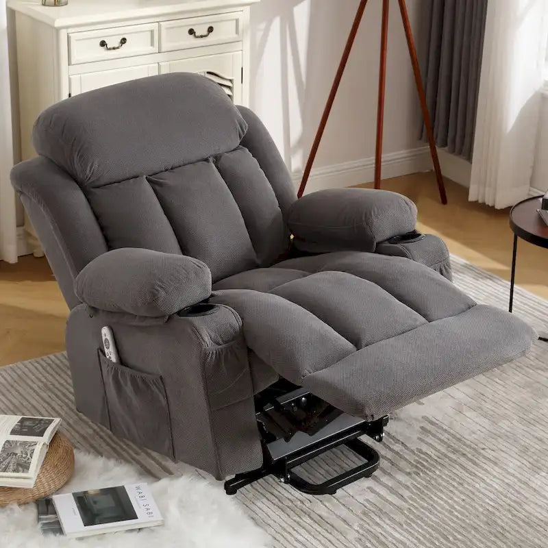 Fauteuil inclinable électrique releveur avec massage chauffant et port USB
