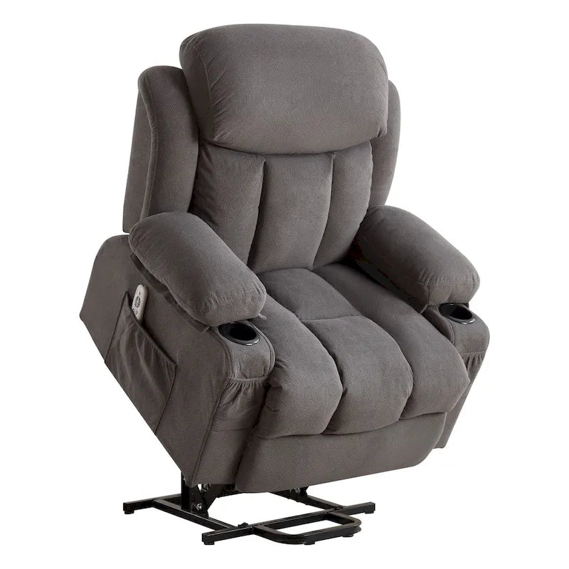 Fauteuil inclinable électrique releveur avec massage chauffant et port USB