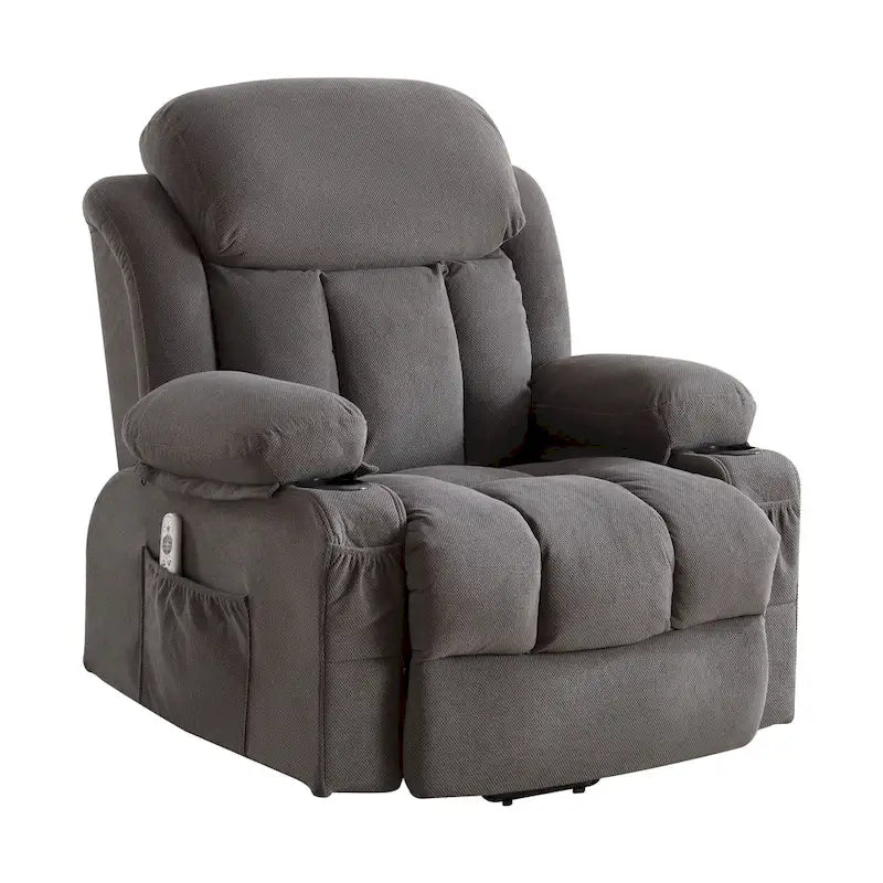 Fauteuil inclinable électrique releveur avec massage chauffant et port USB