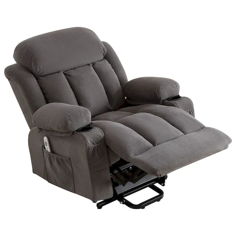 Fauteuil inclinable électrique releveur avec massage chauffant et port USB
