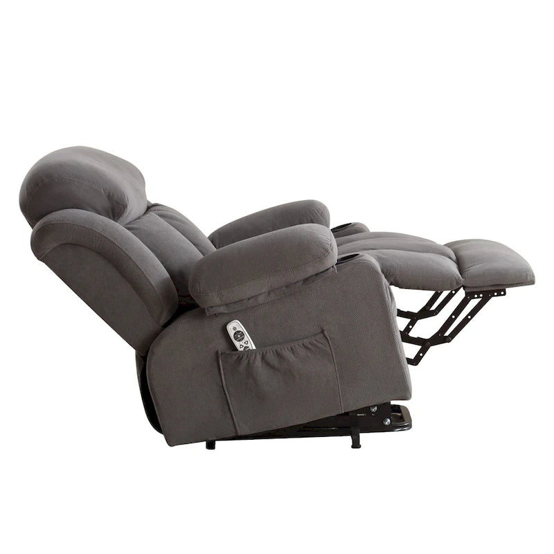 Fauteuil inclinable électrique releveur avec massage chauffant et port USB