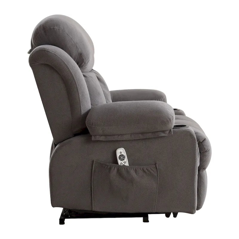 Fauteuil inclinable électrique releveur avec massage chauffant et port USB