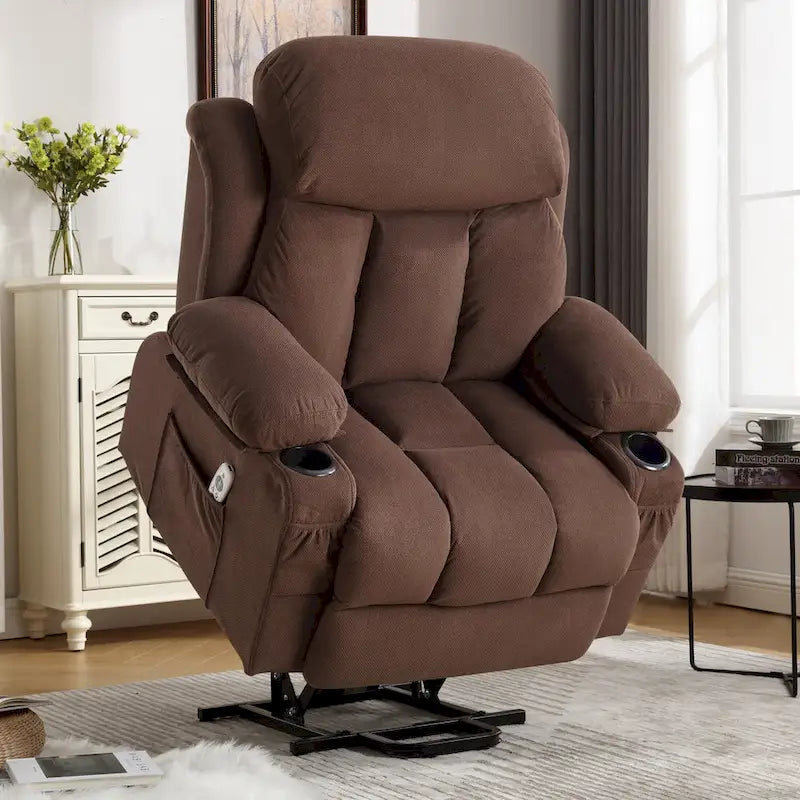 Fauteuil inclinable électrique releveur avec massage chauffant et port USB