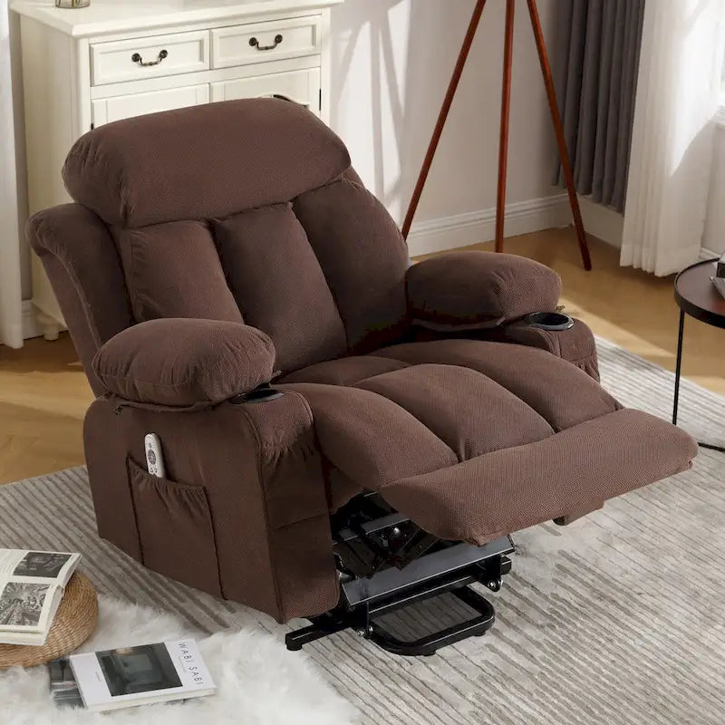 Fauteuil inclinable électrique releveur avec massage chauffant et port USB