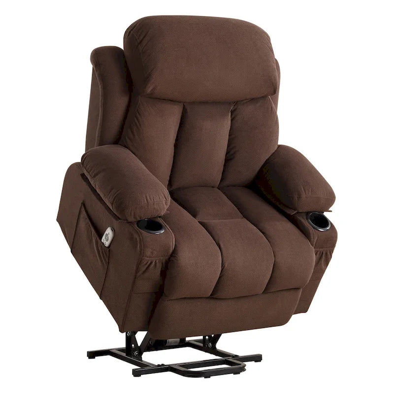 Fauteuil inclinable électrique releveur avec massage chauffant et port USB
