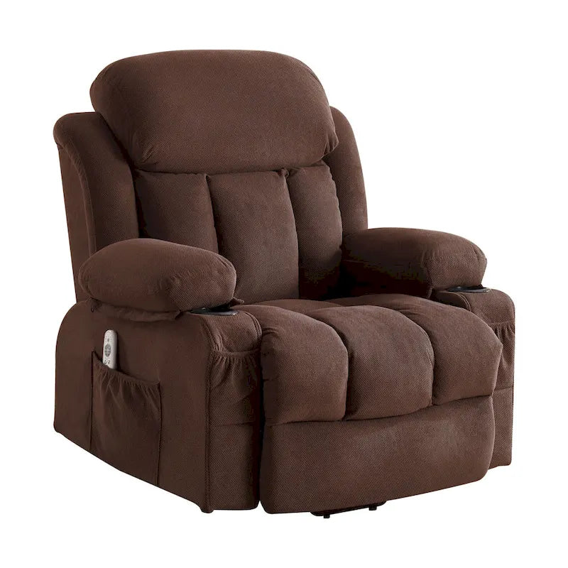 Fauteuil inclinable électrique releveur avec massage chauffant et port USB