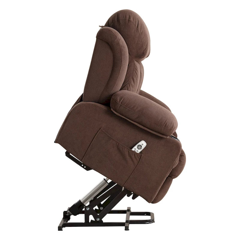 Fauteuil inclinable électrique releveur avec massage chauffant et port USB