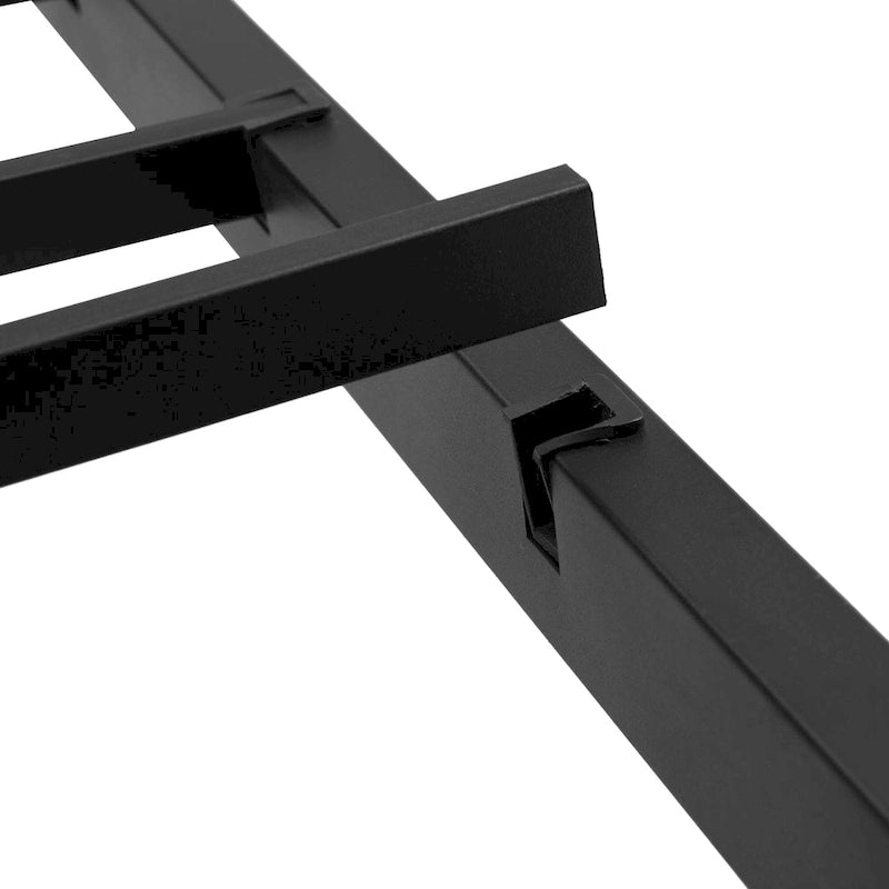Lit plateforme en métal King Size avec tête de lit en bois à LED et tiroirs de rangement