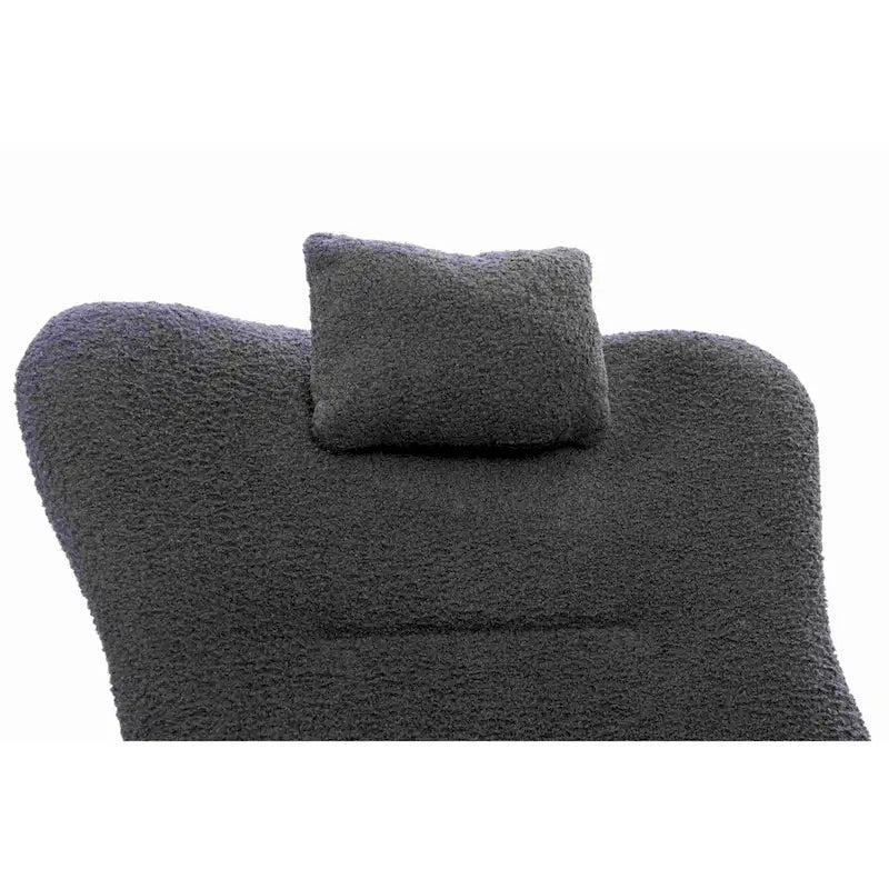 Fauteuil à bascule rembourré blanc à dossier haut avec accoudoirs et appui-tête, blanc