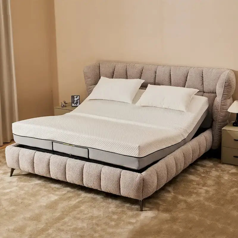 Cadre de sommier réglable en métal avec inclinaison tête et pieds et télécommande sans fil