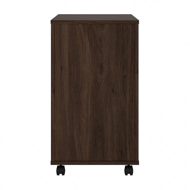 3 Drawer Mobile File Cabinet with Lock Modern Hickory Wood Finish Rolling