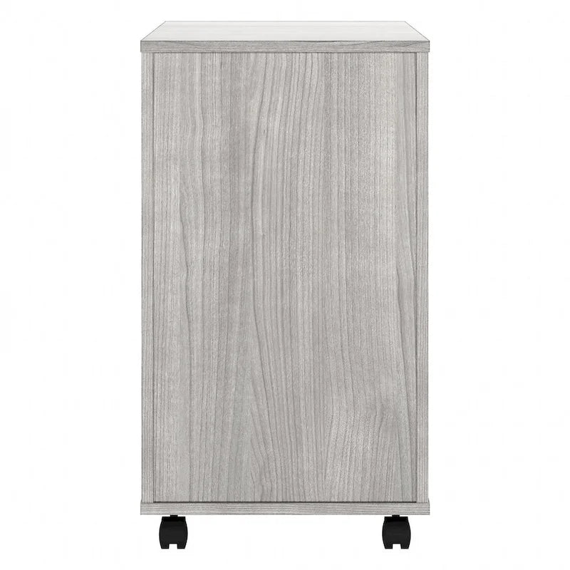 3 Drawer Mobile File Cabinet with Lock Modern Hickory Wood Finish Rolling