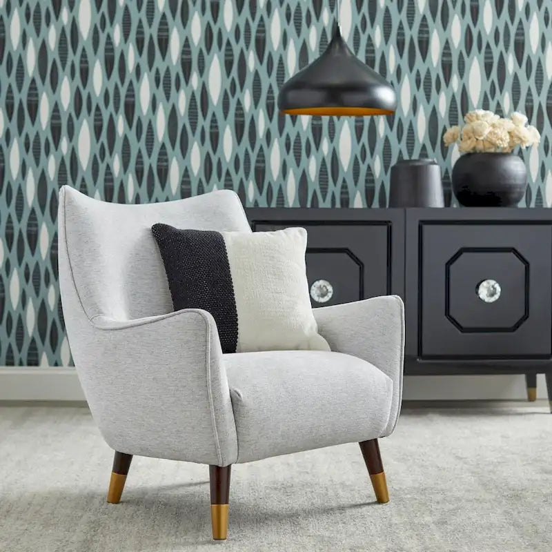 Chaise d'appoint Scoop Back Mid-Century Modern avec pieds en noyer, gris clair ou vert émeraude