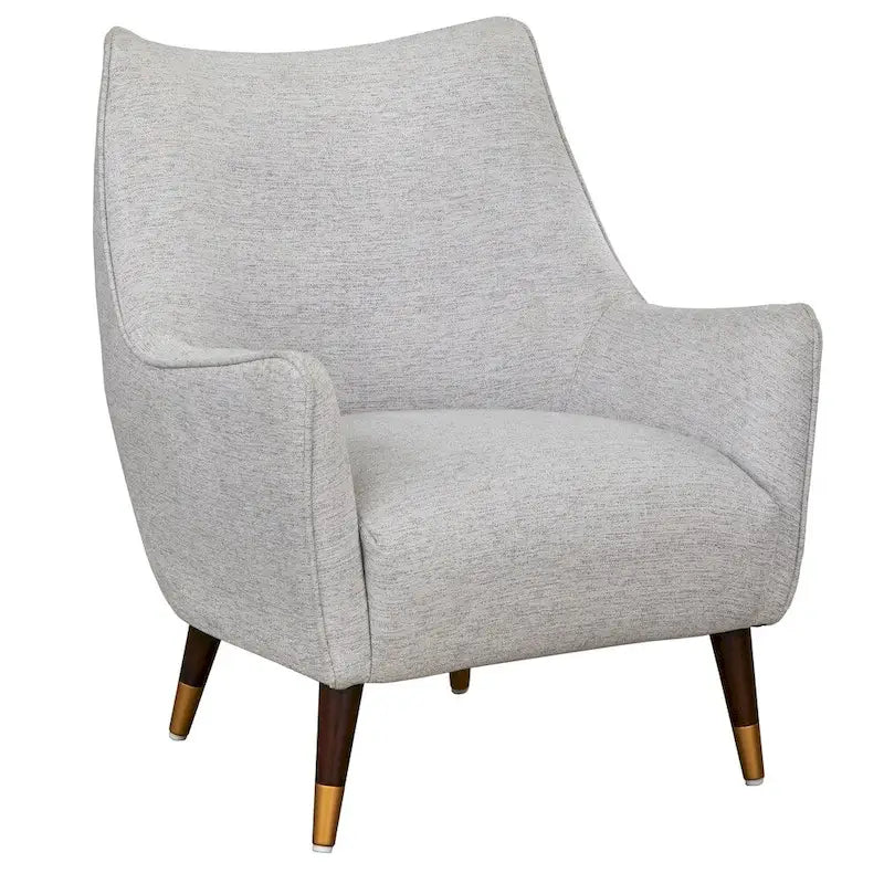 Chaise d'appoint Scoop Back Mid-Century Modern avec pieds en noyer, gris clair ou vert émeraude