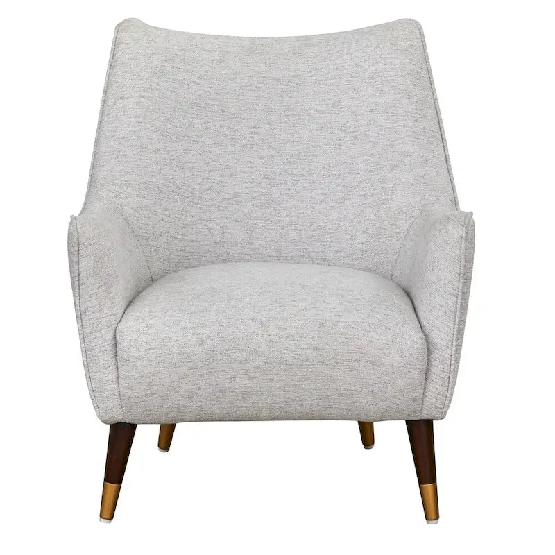 Chaise d'appoint Scoop Back Mid-Century Modern avec pieds en noyer, gris clair ou vert émeraude