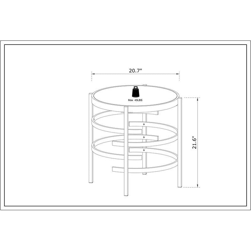 Table d'appoint ronde avec plateau en pierre frittée et piètement métallique en forme d'anneau, gris / argenté / doré