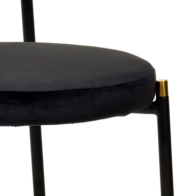 Chaise de salle à manger moderne en velours avec dossier en rotin tressé et piétement en acier à embouts dorés
