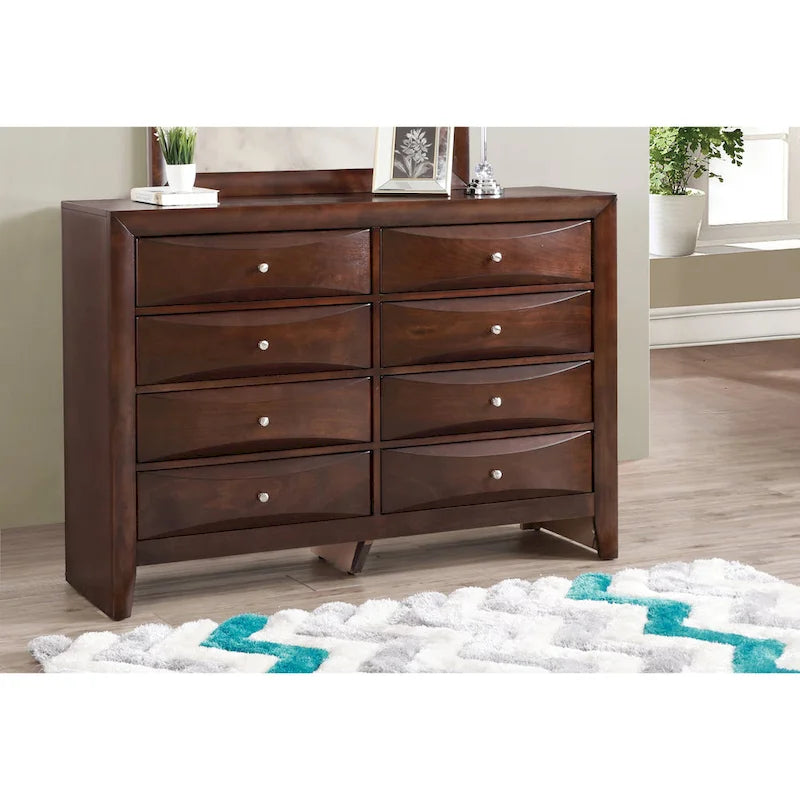 Commode de chambre 8 tiroirs en bois massif avec glissières métalliques Plusieurs coloris disponibles