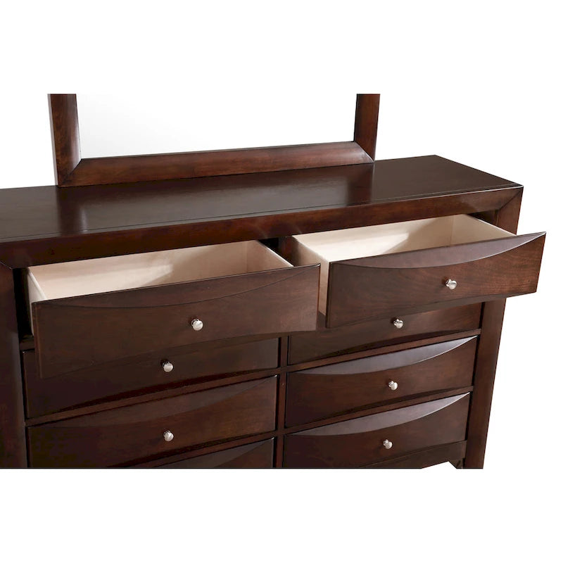 Commode de chambre 8 tiroirs en bois massif avec glissières métalliques Plusieurs coloris disponibles