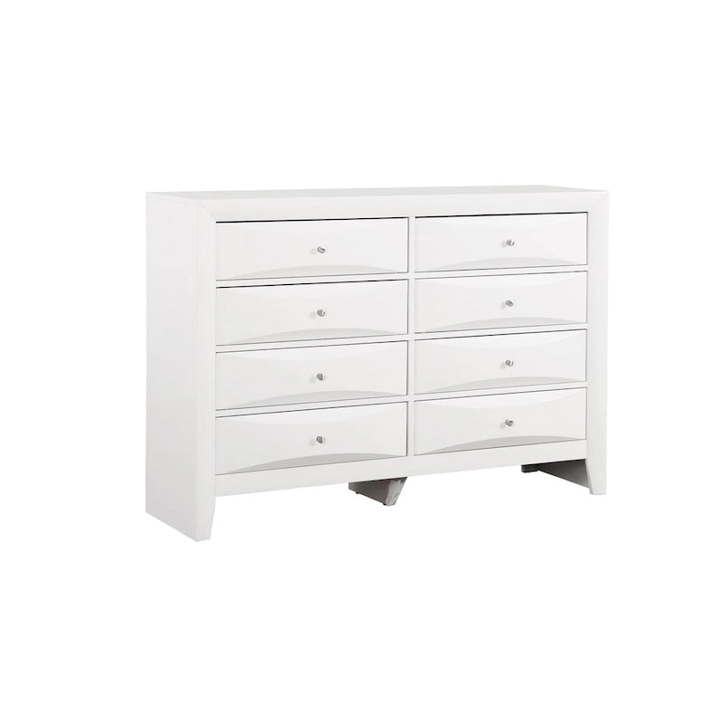Commode de chambre 8 tiroirs en bois massif avec glissières métalliques Plusieurs coloris disponibles