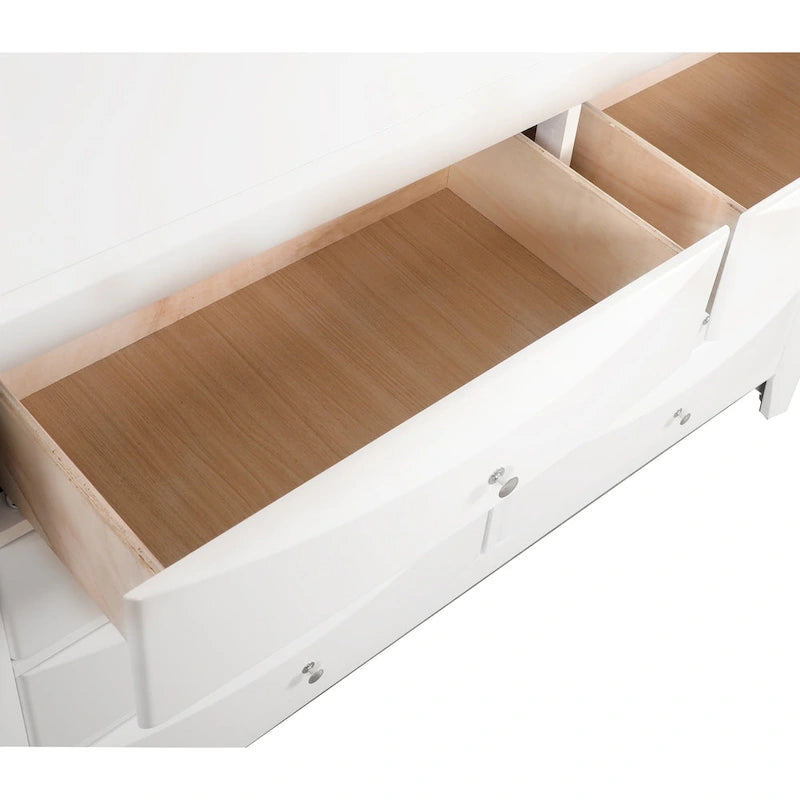 Commode de chambre 8 tiroirs en bois massif avec glissières métalliques Plusieurs coloris disponibles