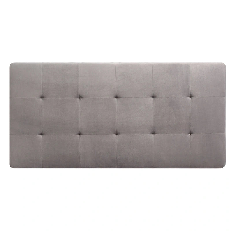 Pouf ottoman en velours tufté oversize avec clous décoratifs et pieds chromés
