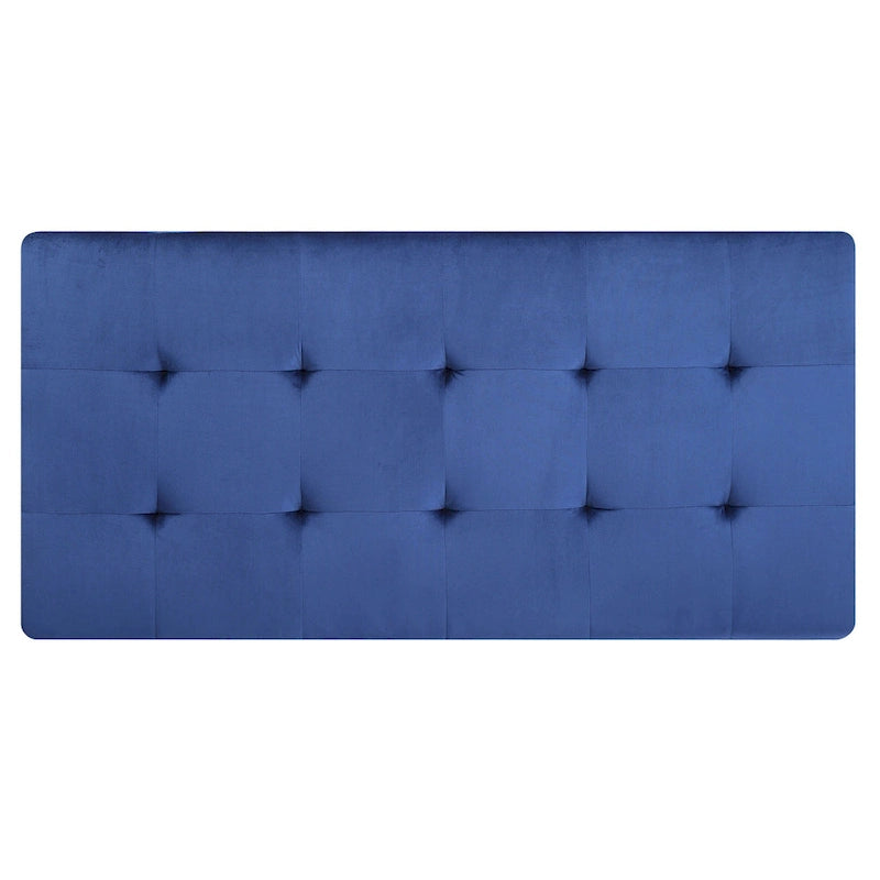 Pouf ottoman en velours tufté oversize avec clous décoratifs et pieds chromés