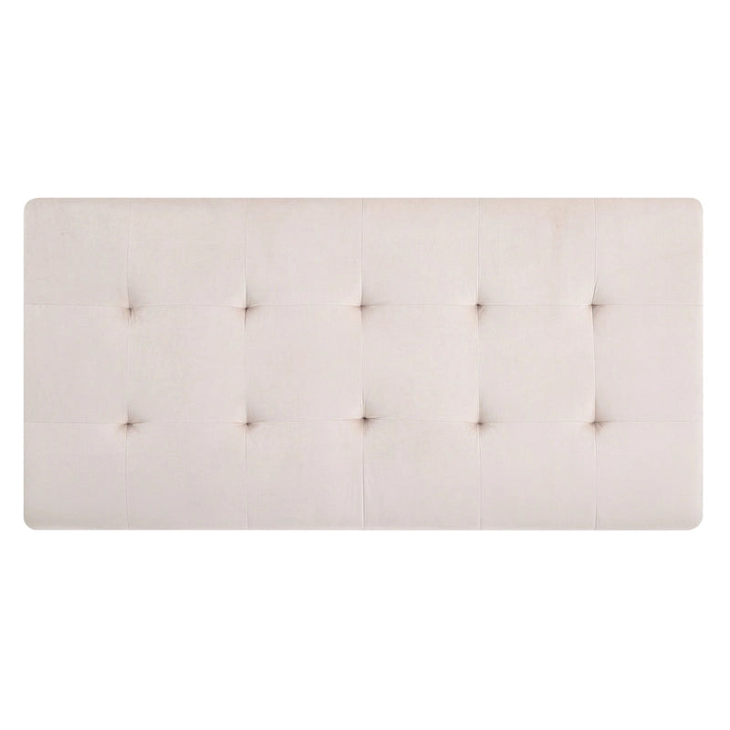 Pouf ottoman en velours tufté oversize avec clous décoratifs et pieds chromés