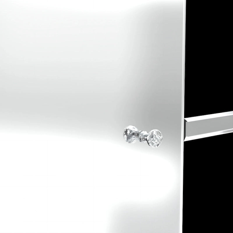 Meuble TV Miroir Diamant Écrasé Argent Console Multimédia avec Rangement