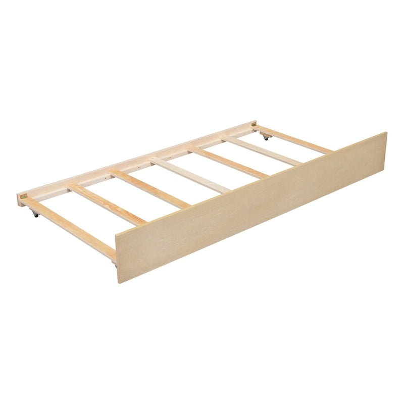 Lit de plancher en forme de tente, taille double, avec lit gigogne escamotable, en bois de pin naturel pour enfants