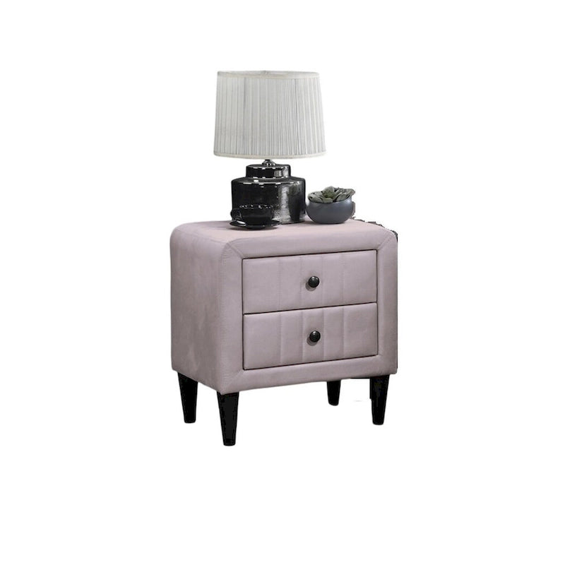 Table de chevet en velours avec 2 tiroirs Gris Rose Bleu Chambre à coucher