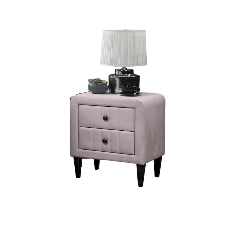 Table de chevet en velours avec 2 tiroirs Gris Rose Bleu Chambre à coucher