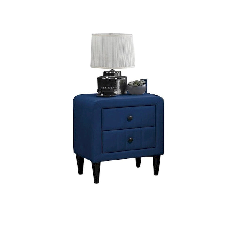 Table de chevet en velours avec 2 tiroirs Gris Rose Bleu Chambre à coucher