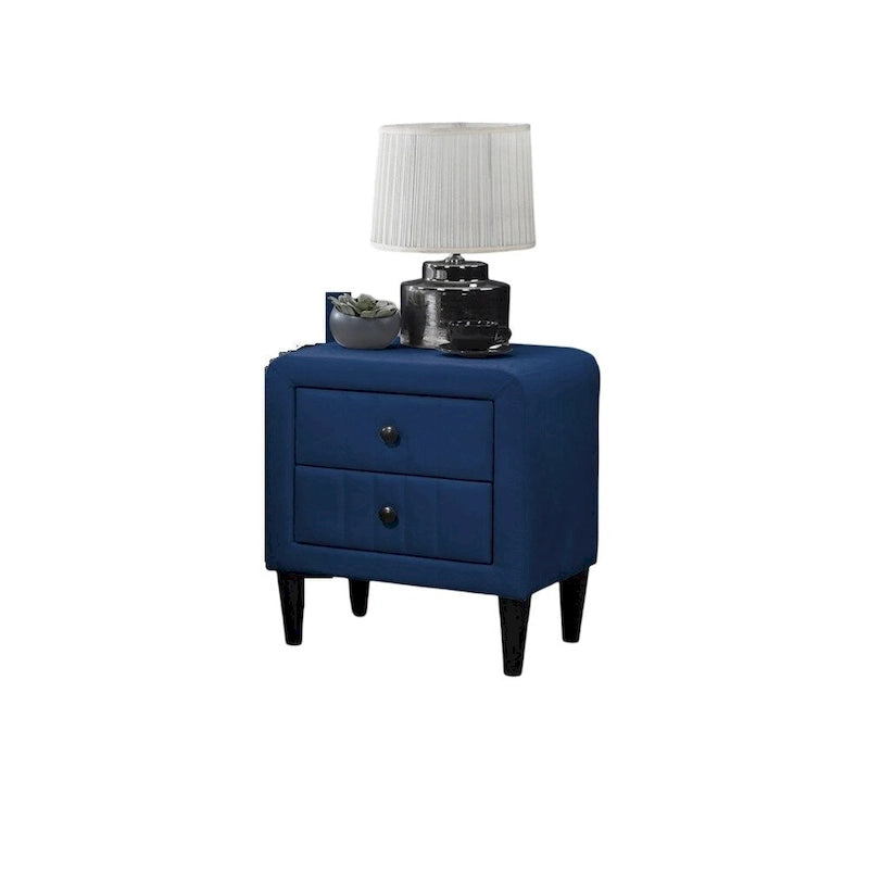 Table de chevet en velours avec 2 tiroirs Gris Rose Bleu Chambre à coucher